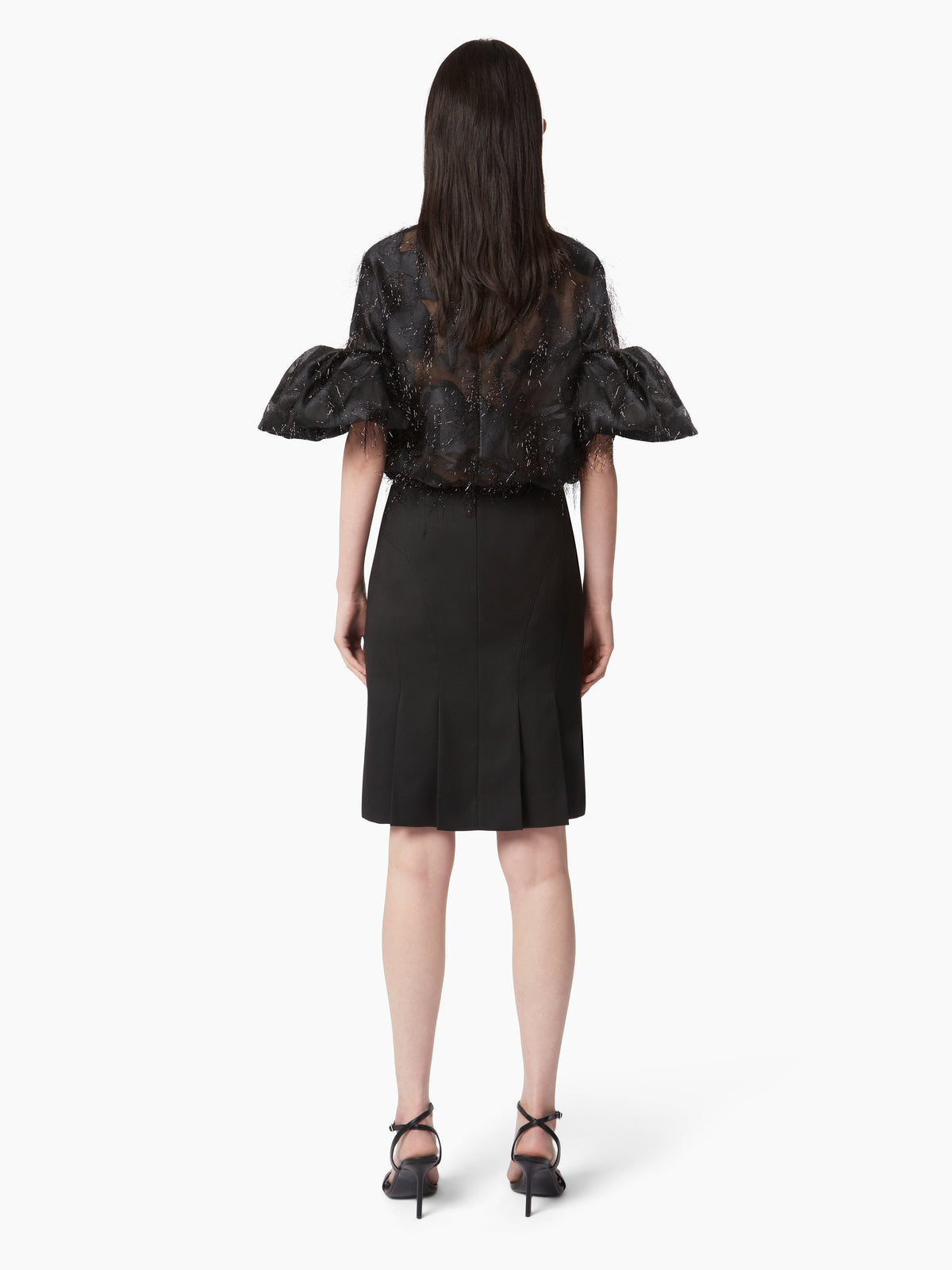 CHEMISE LAVALIERE AVEC MANCHES COCON - Noir