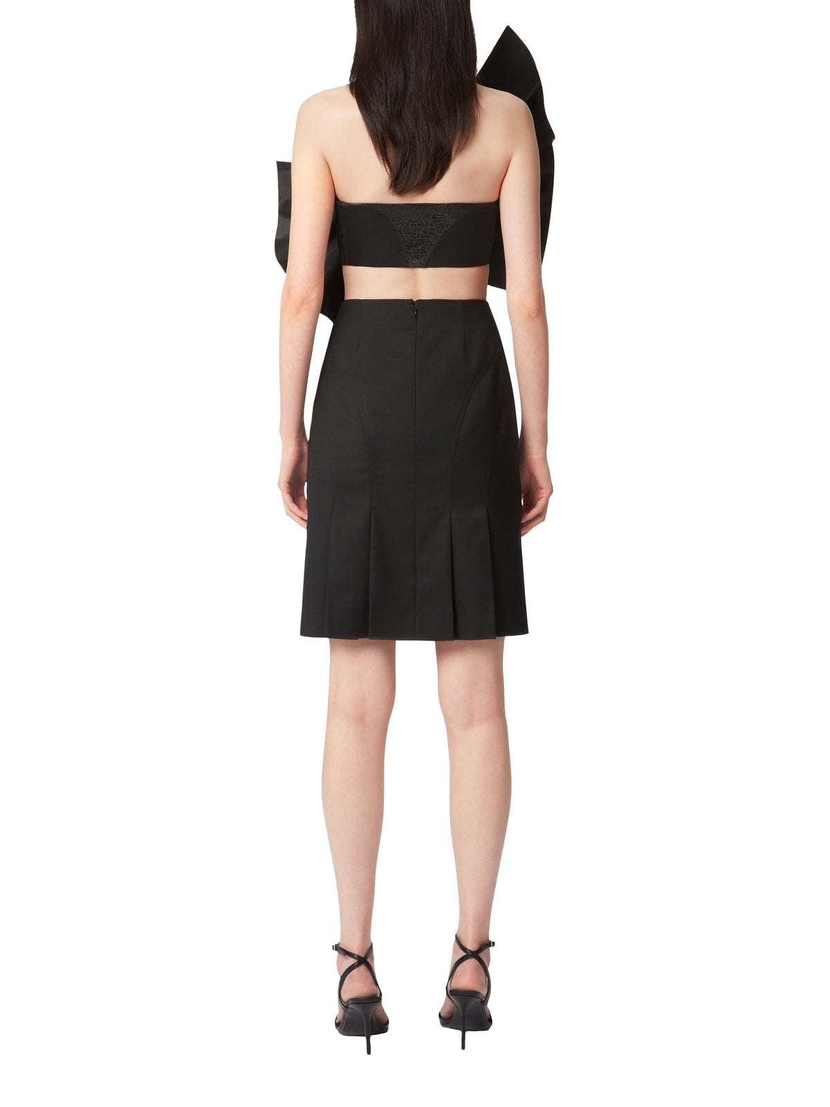 Bandeau top with oversized bow - Black
