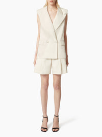 VESTE CROISÉE SANS MANCHES - Beige