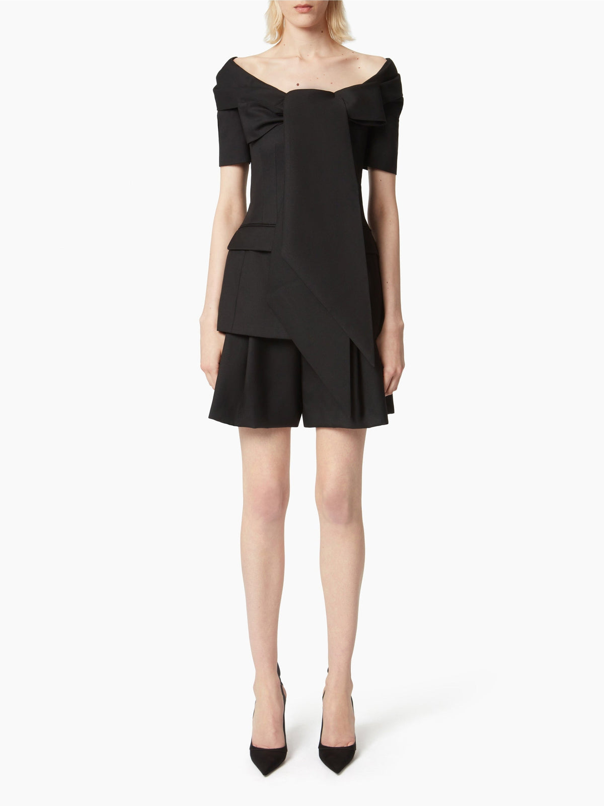 CHEMISE LAVALIERE AVEC MANCHES COCON - Noir