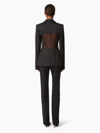 VESTE AVEC INSERT EN DENTELLE - Noir