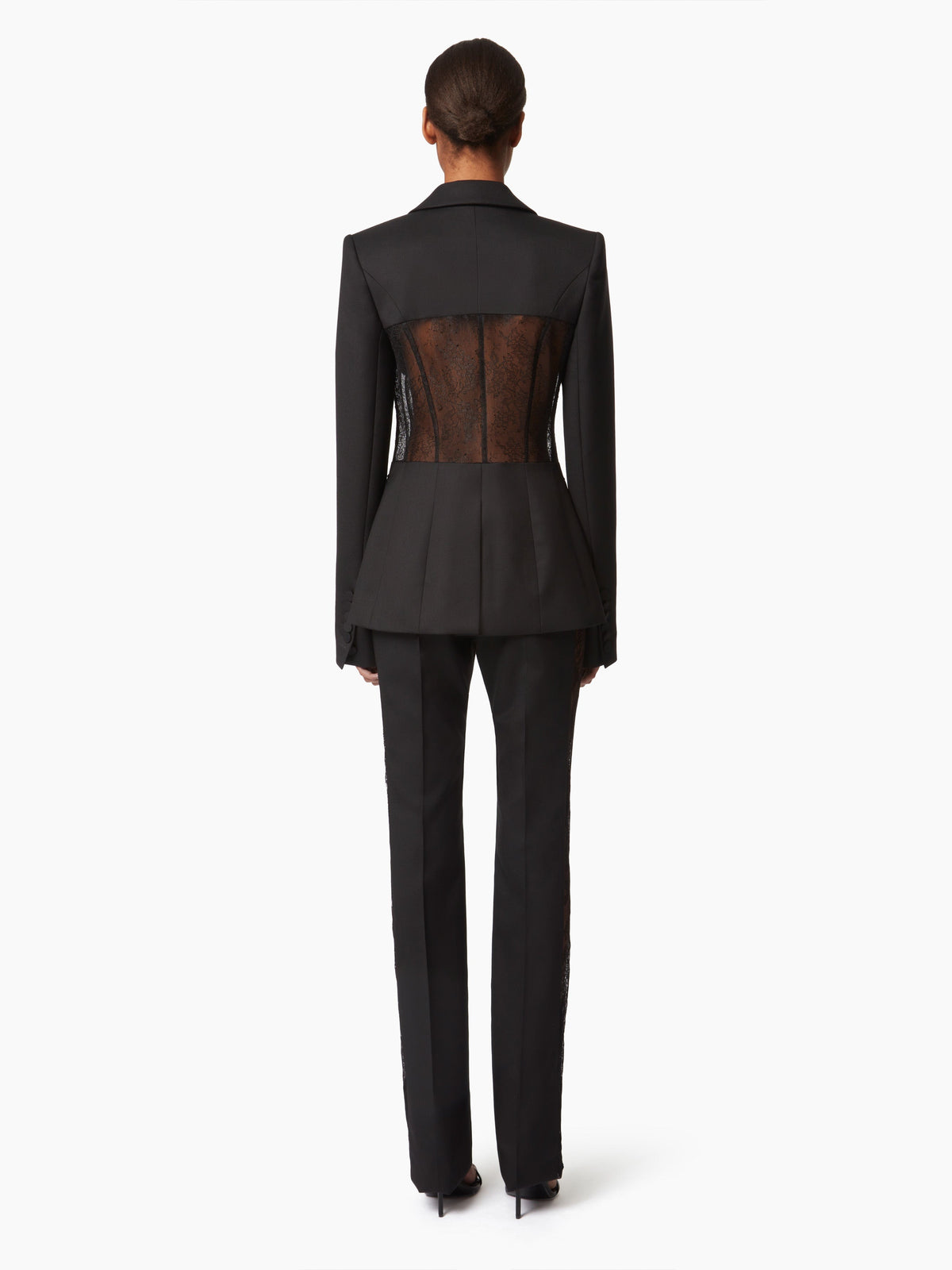 VESTE AVEC INSERT EN DENTELLE - Noir