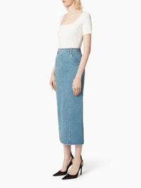 JUPE EN DENIM AVEC DÉTAILS COUTURE