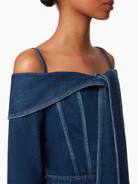 VESTE EN JEAN ÉPAULE DÉNUDÉE