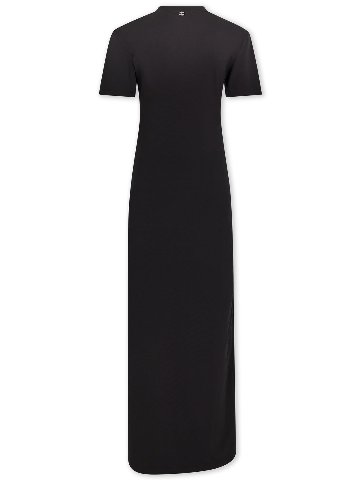 Black long piercing dress in cotton jersey