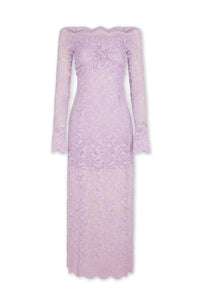 LAVENDER LONG DRESS IN LACE
