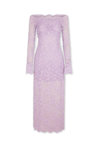 LAVENDER LONG DRESS IN LACE