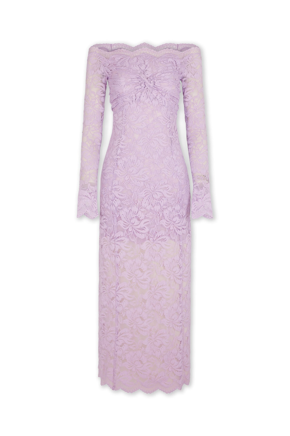 LAVENDER LONG DRESS IN LACE