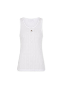 Débardeur pointelle logo PR - White