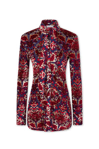 Chemise jacquard Tapisserie lavallière - Jacquard Tapestry & Navy
