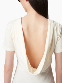T-SHIRT AVEC UN DOS PLONGEANT DRAPÉ - Beige