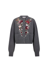 GREY CARDIGAN IN WOOL AND CASHMERE