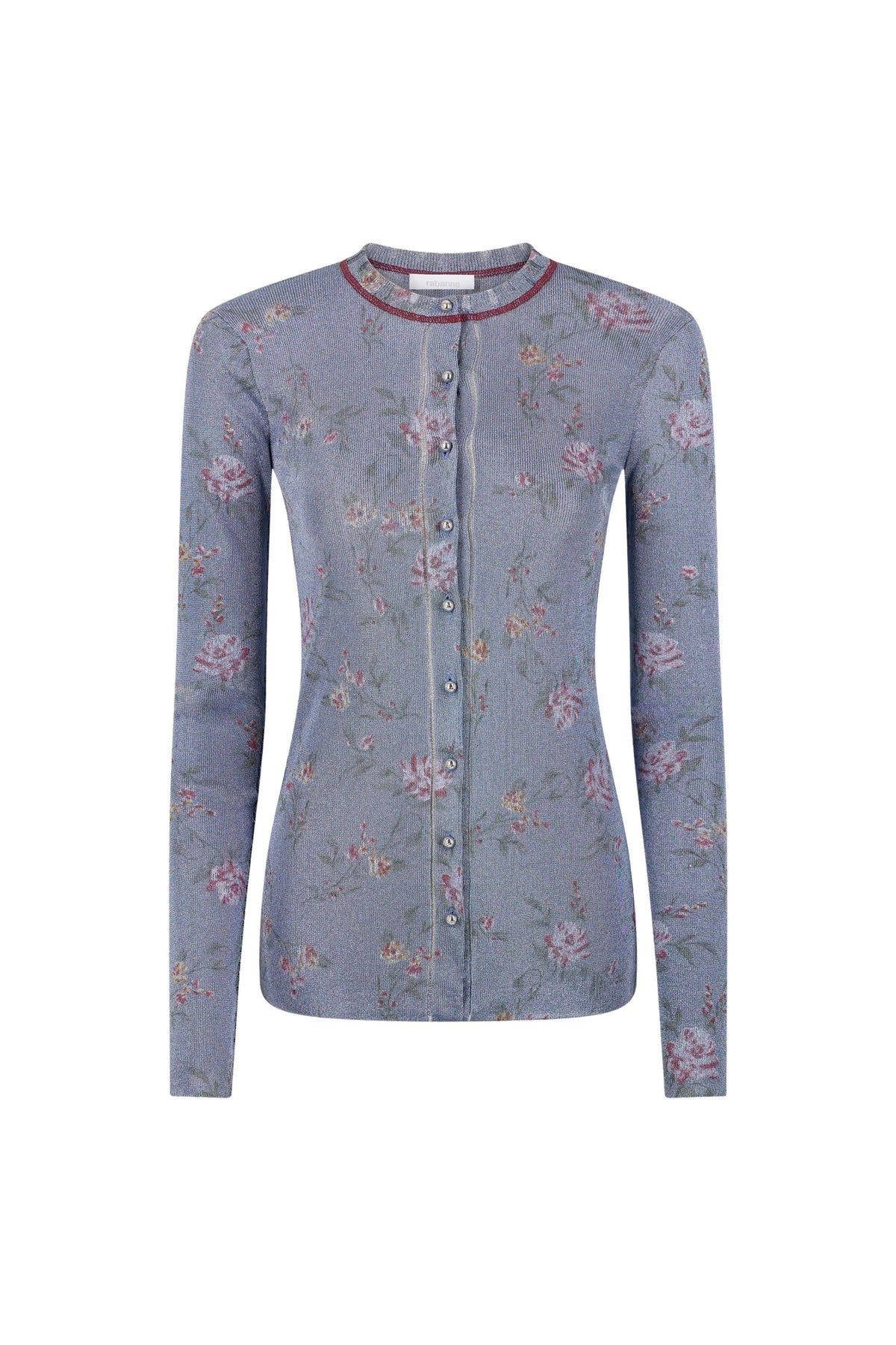 Cardigan brillant à fleurs - Light Blue