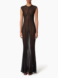 TENUE TRANSPARENTE AVEC DÉTAILS COUTURE - Noir