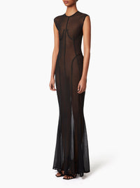 TENUE TRANSPARENTE AVEC DÉTAILS COUTURE - Noir