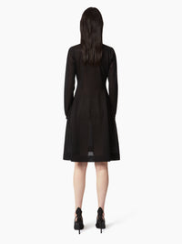 ROBE MIDI TRICOTÉE AVEC INCERTS EN DENTELLE