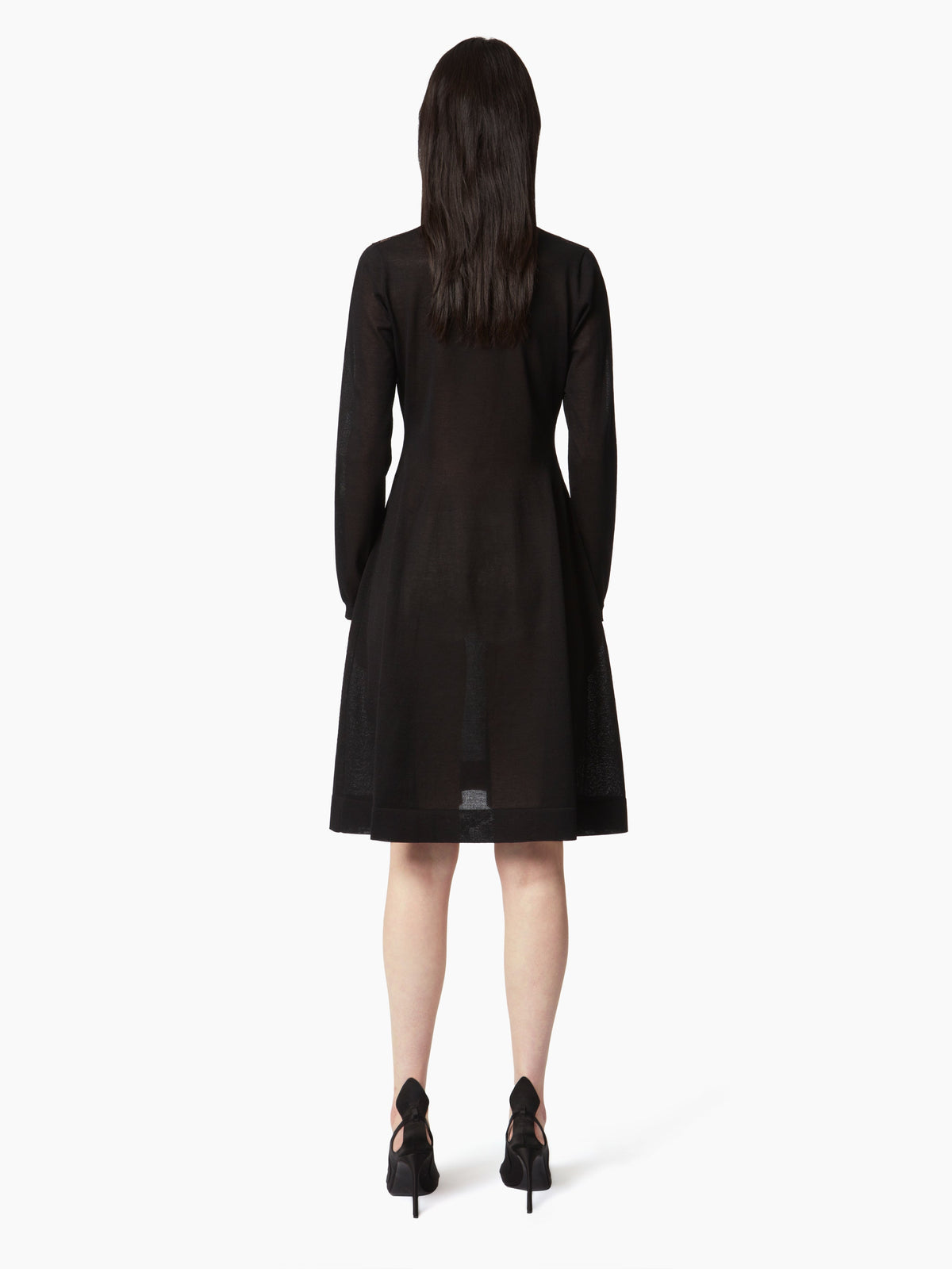 ROBE MIDI TRICOTÉE AVEC INCERTS EN DENTELLE