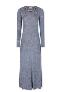 Long floral dress - Light Blue