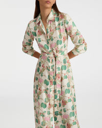 Robe midi Fabrizia en soie - White
