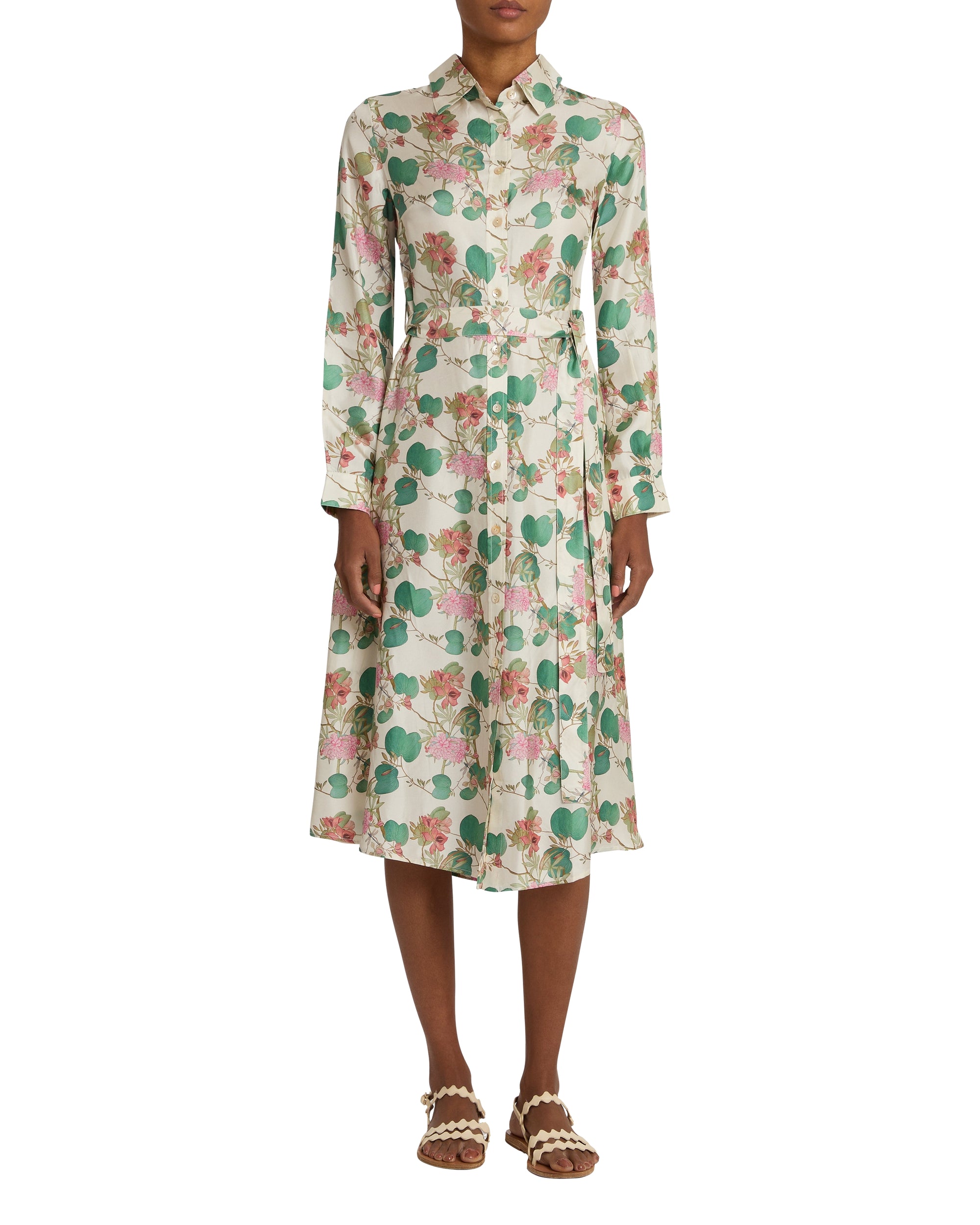 Robe midi Fabrizia en soie - White
