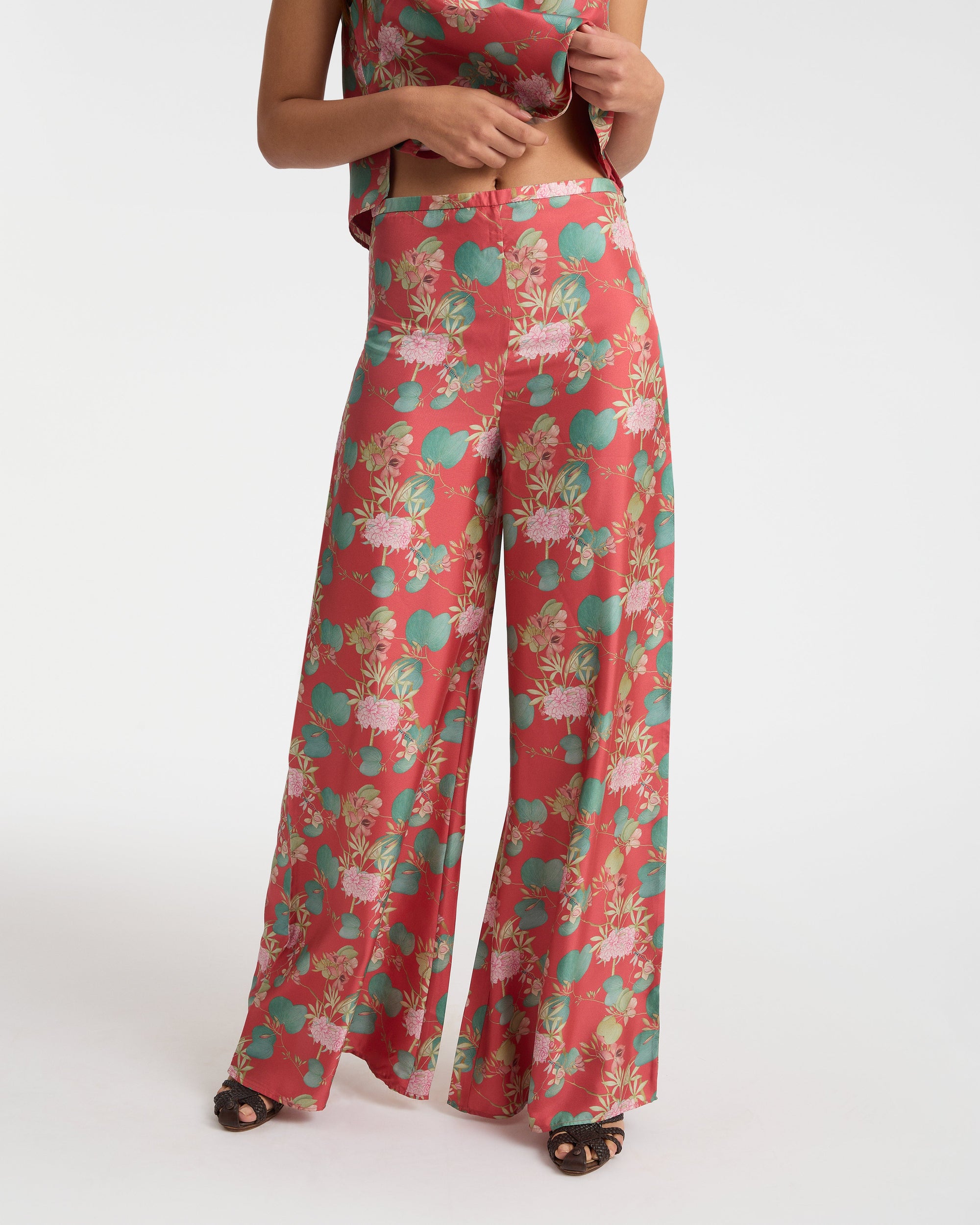 Pantalon Blair en soie - Burgundy