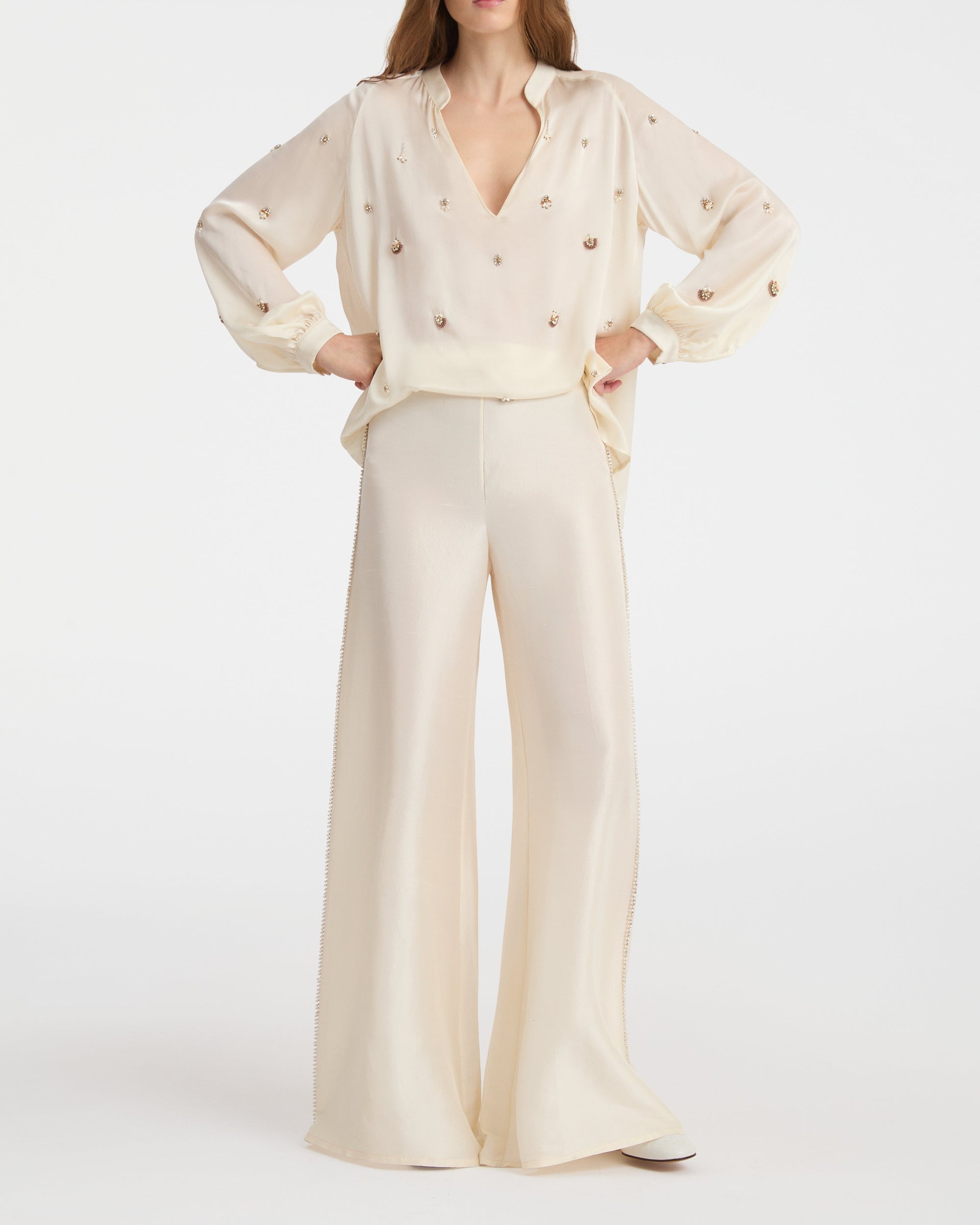 Pantalon Blair en soie - Ivory