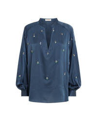 Ilizia blouse in silk - Midnight Blue