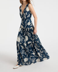 Antheia silk maxi dress - Blue