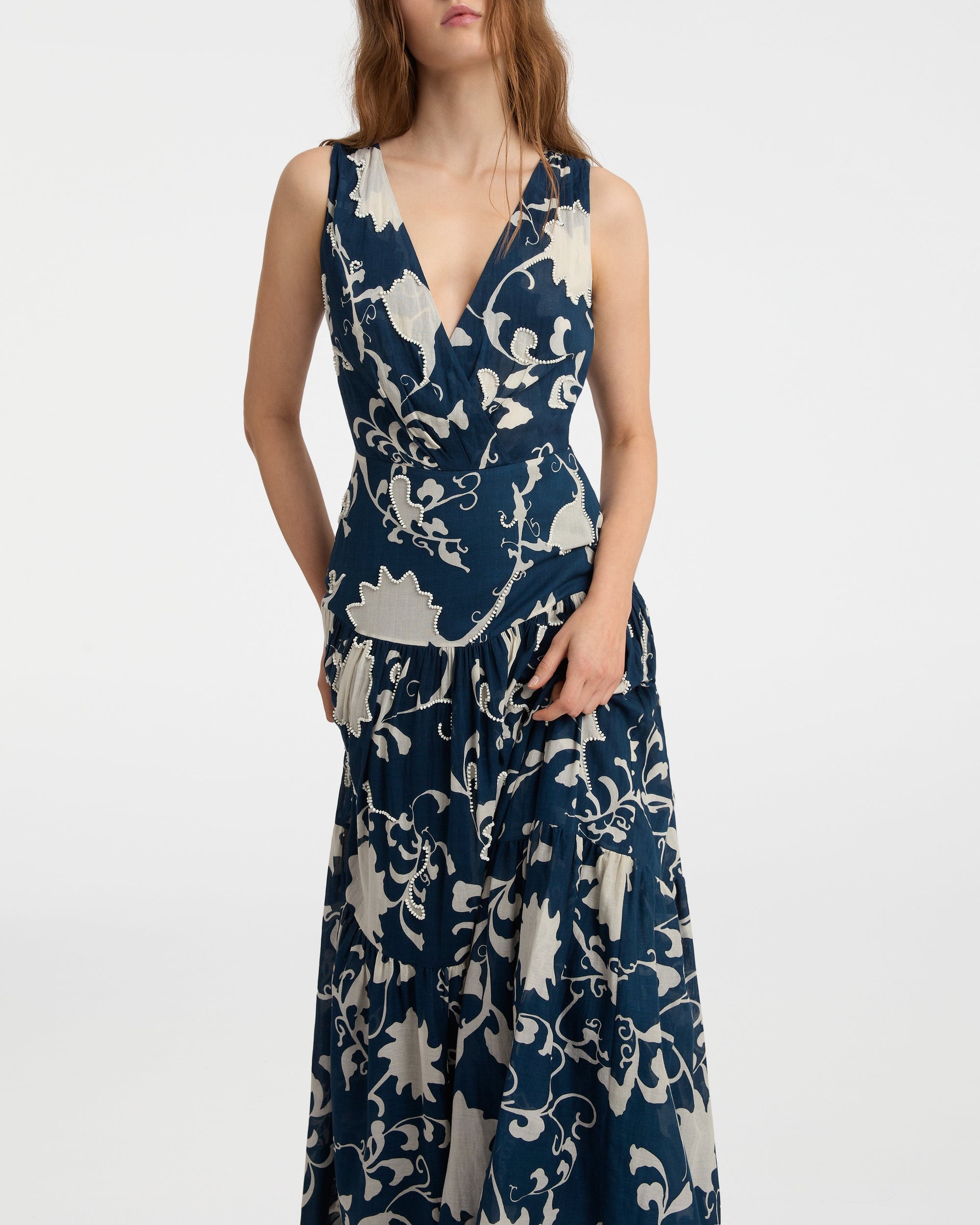 Antheia silk maxi dress - Blue