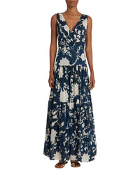 Antheia silk maxi dress - Blue