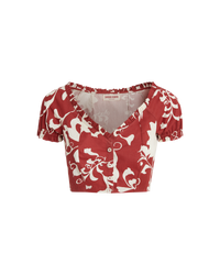V-neck crop top - Antique Rose