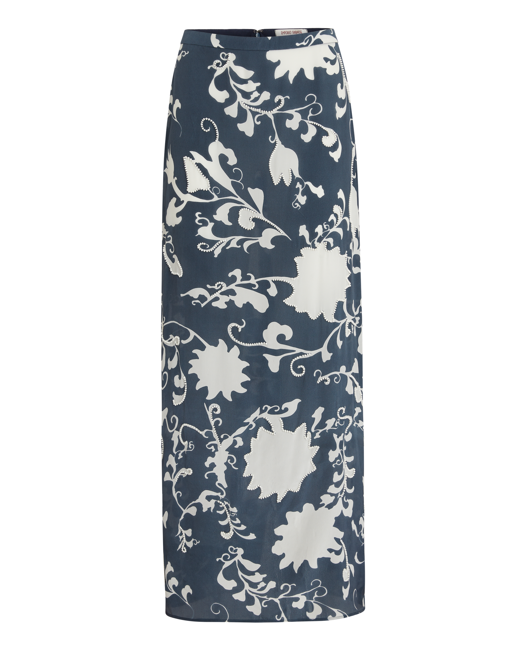 Laurelle long skirt in silk - Blue