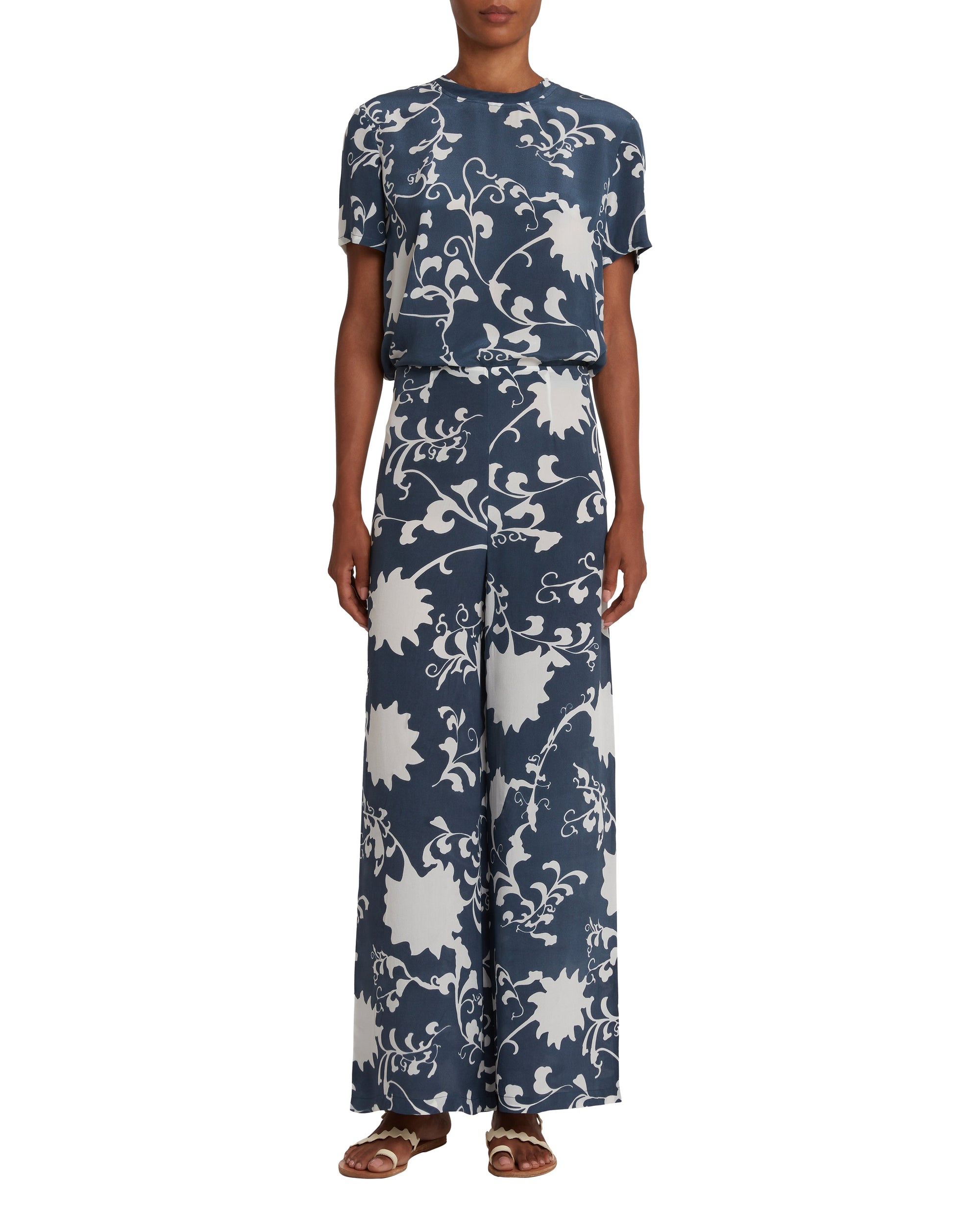 Stephan silk trousers - Blue