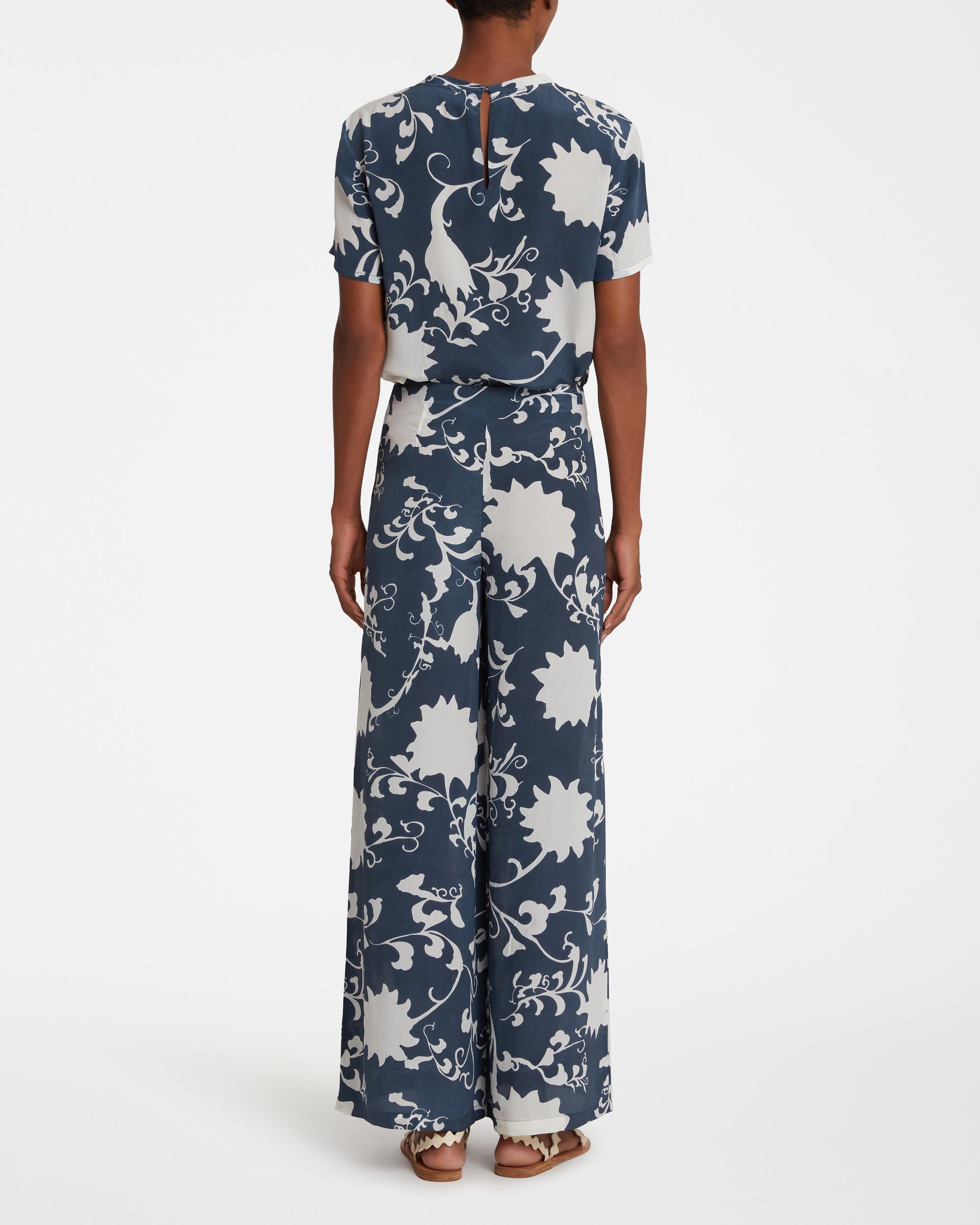 Stephan silk trousers - Blue