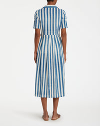 Robe midi Claudia en soie - Blue
