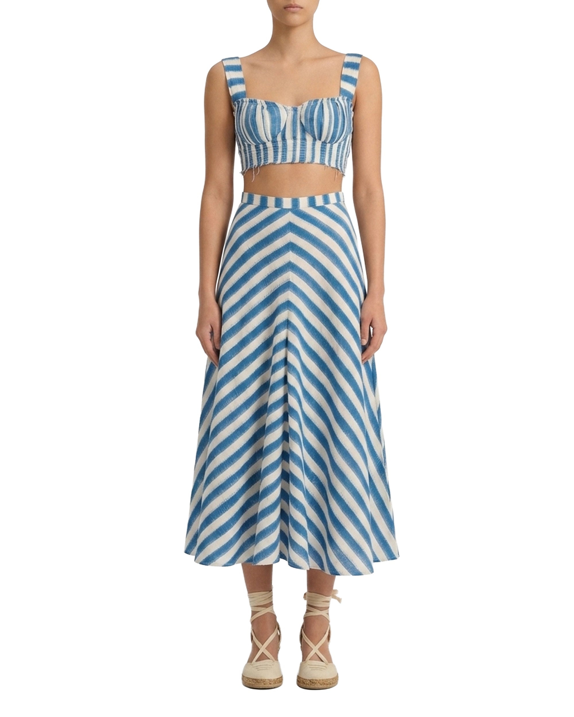Marta midi skirt in silk - Blue