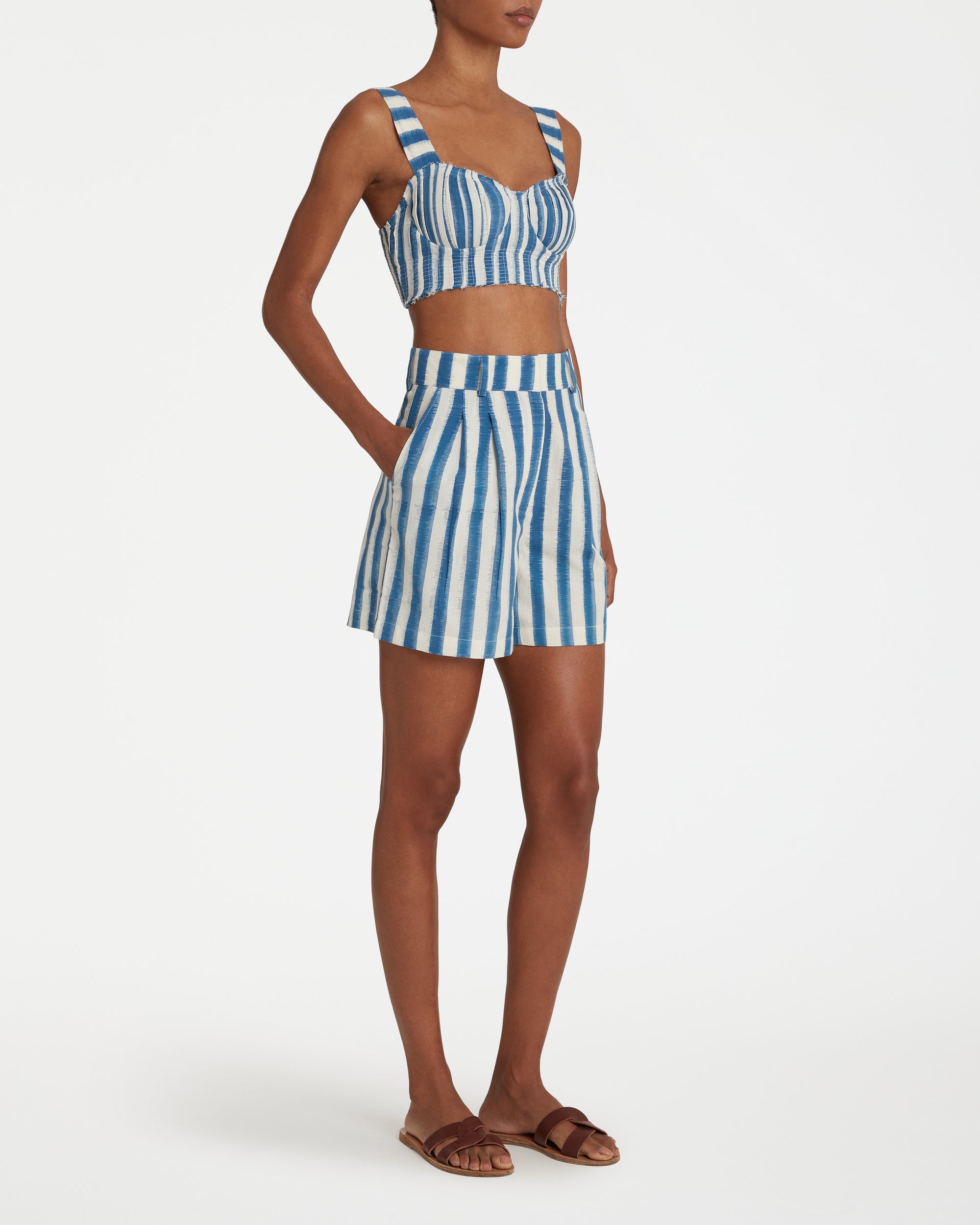 Beatrice silk shorts - Blue