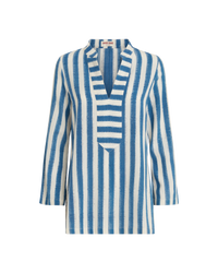 Blouse Jamila en soie - Blue