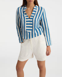 Blouse Jamila en soie - Blue