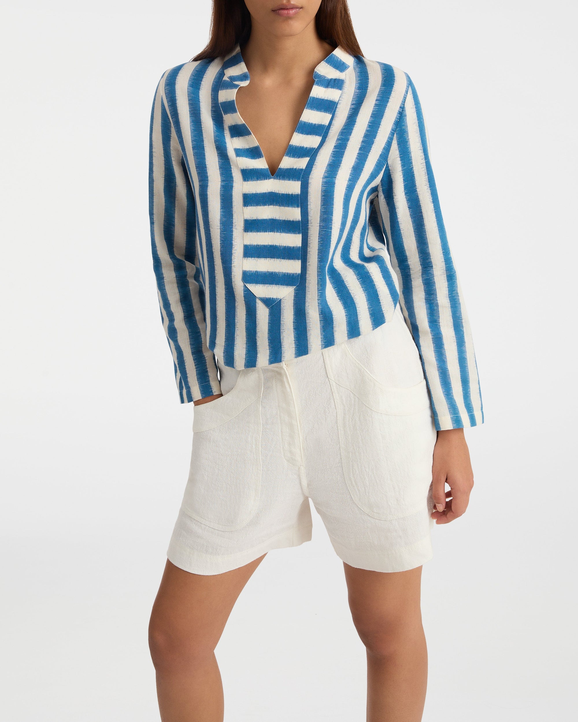 Blouse Jamila en soie - Blue