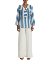 Blouse Jamila en soie - Blue