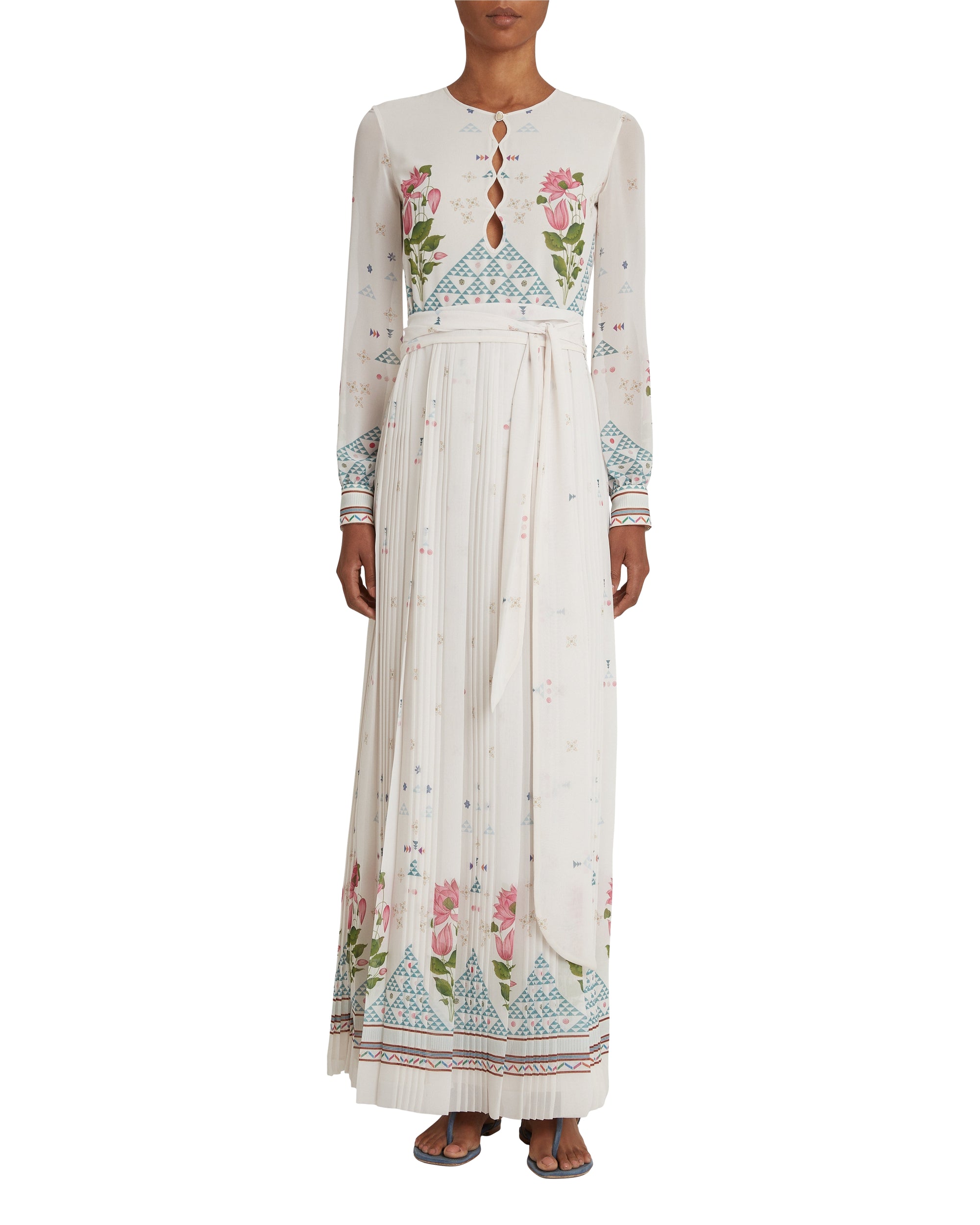 Giorgina silk maxi dress - White