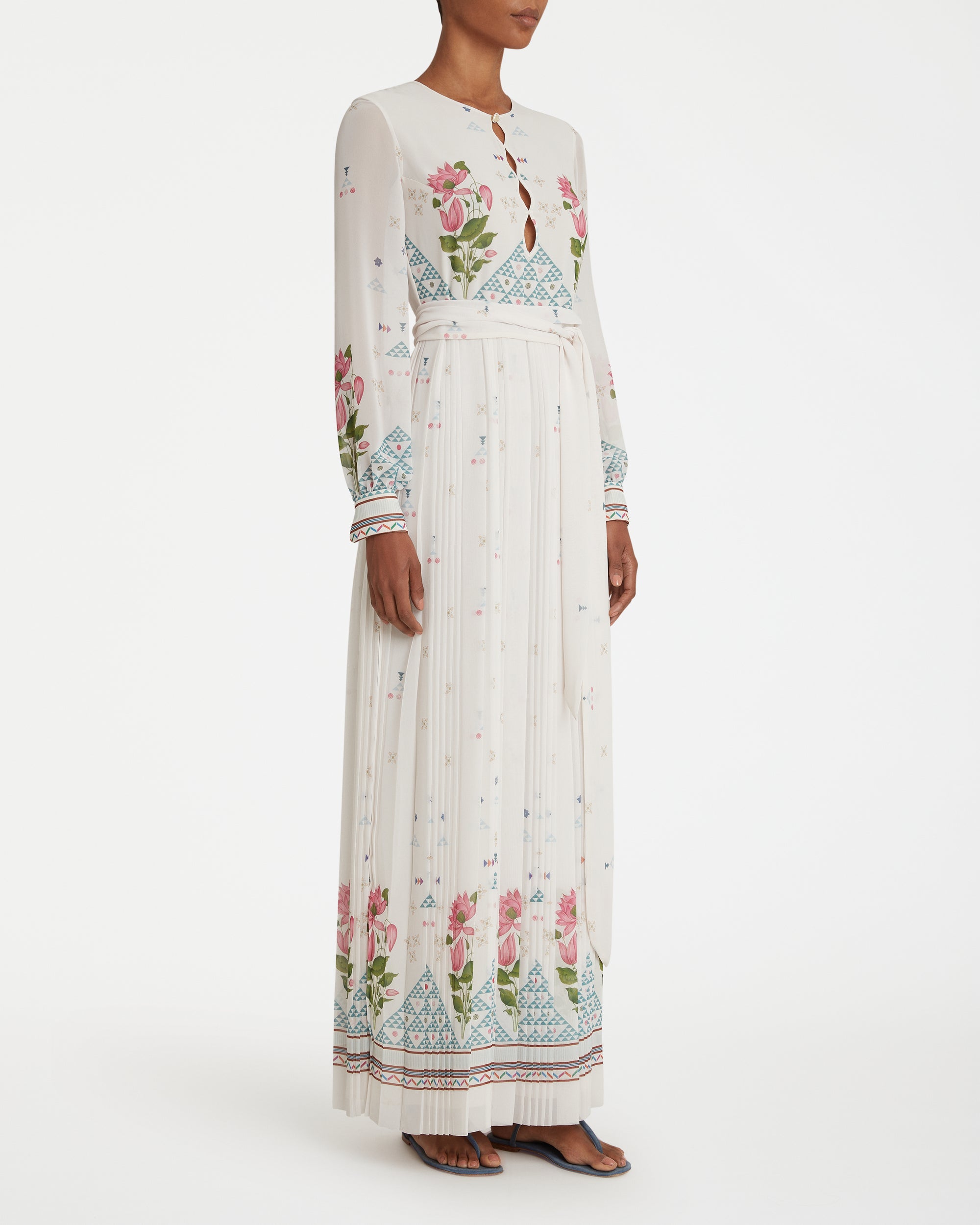 Giorgina silk maxi dress - White