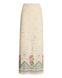 Laurelle long skirt in silk - White