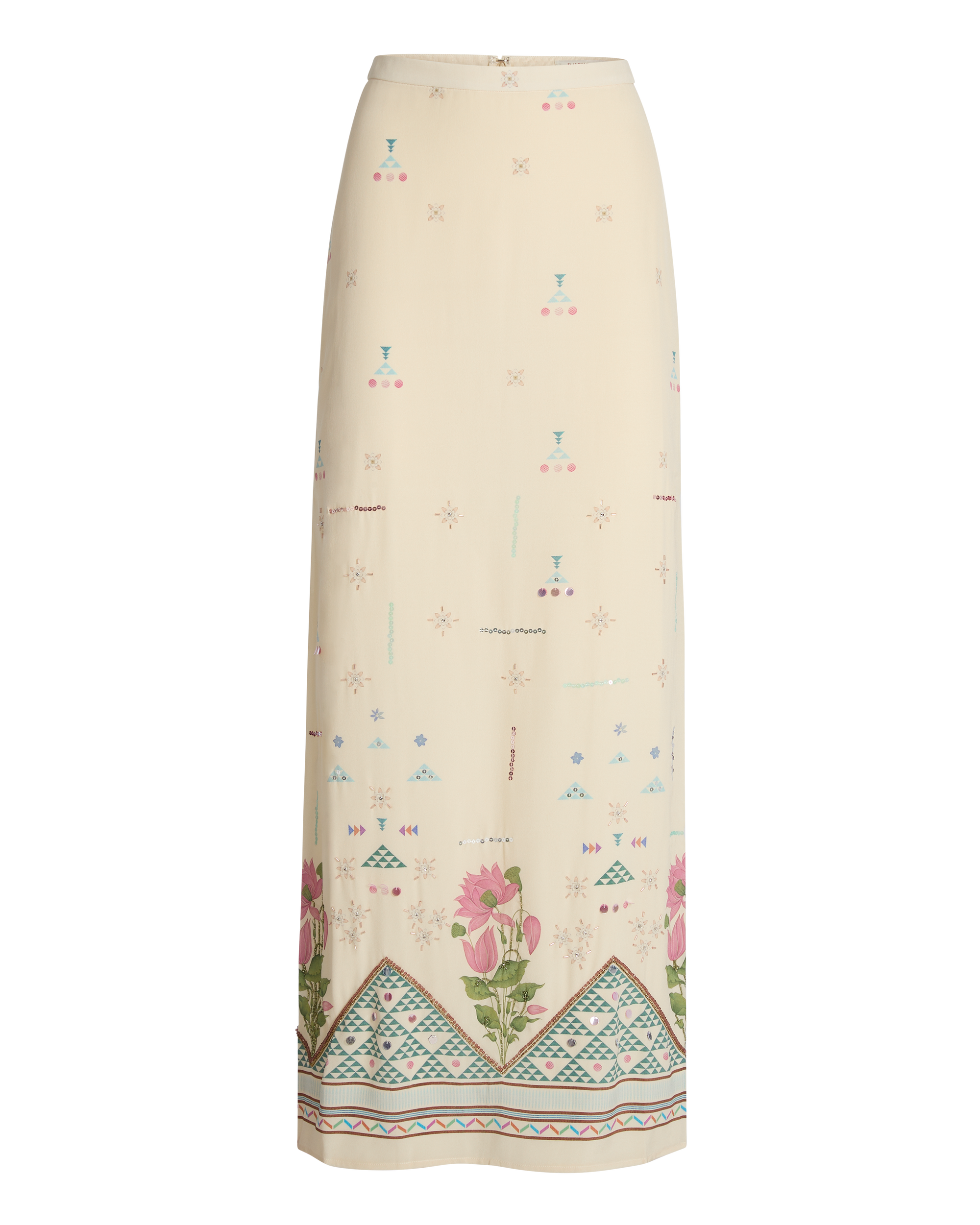 Laurelle long skirt in silk - White