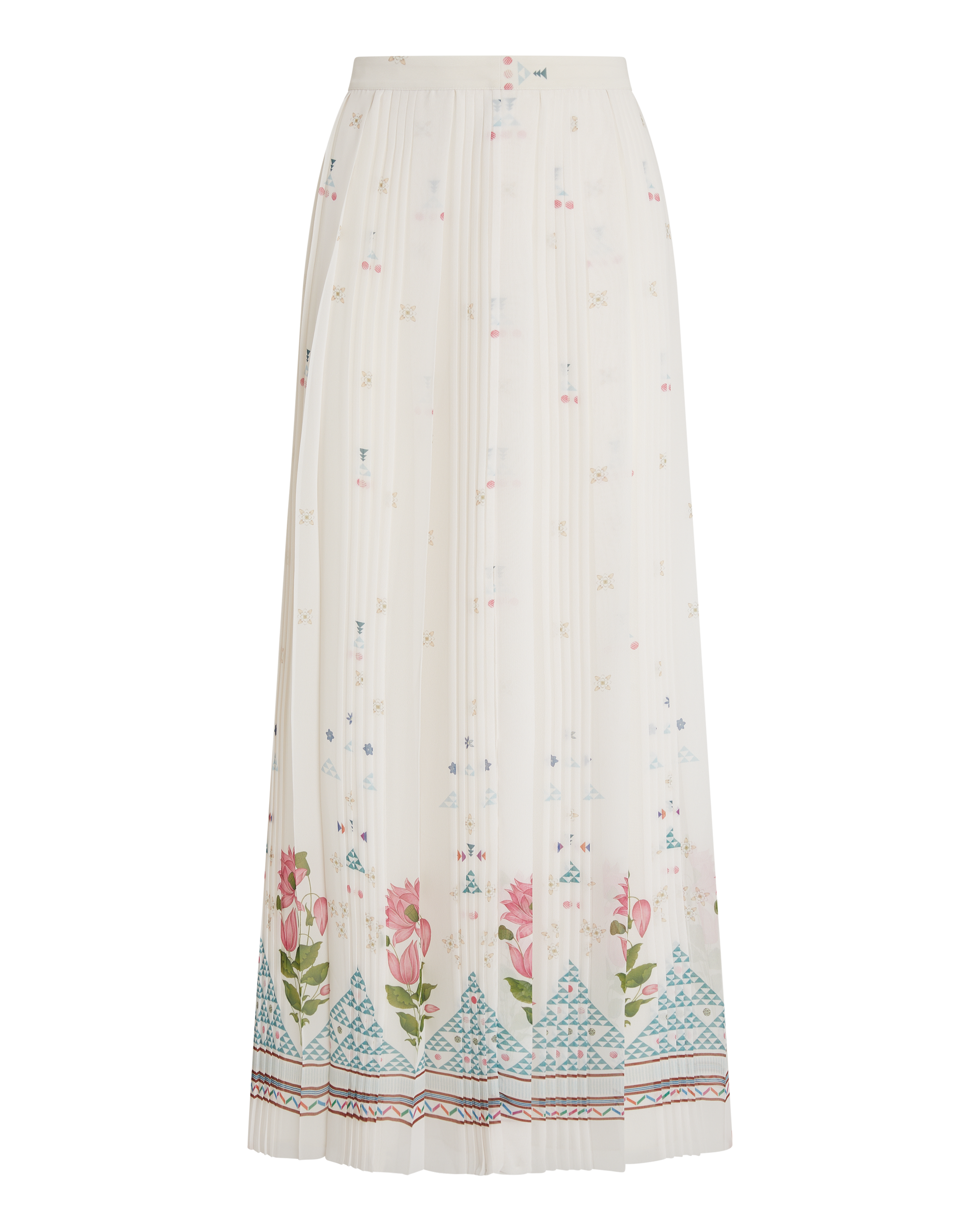Jupe longue Olimpia en soie - White