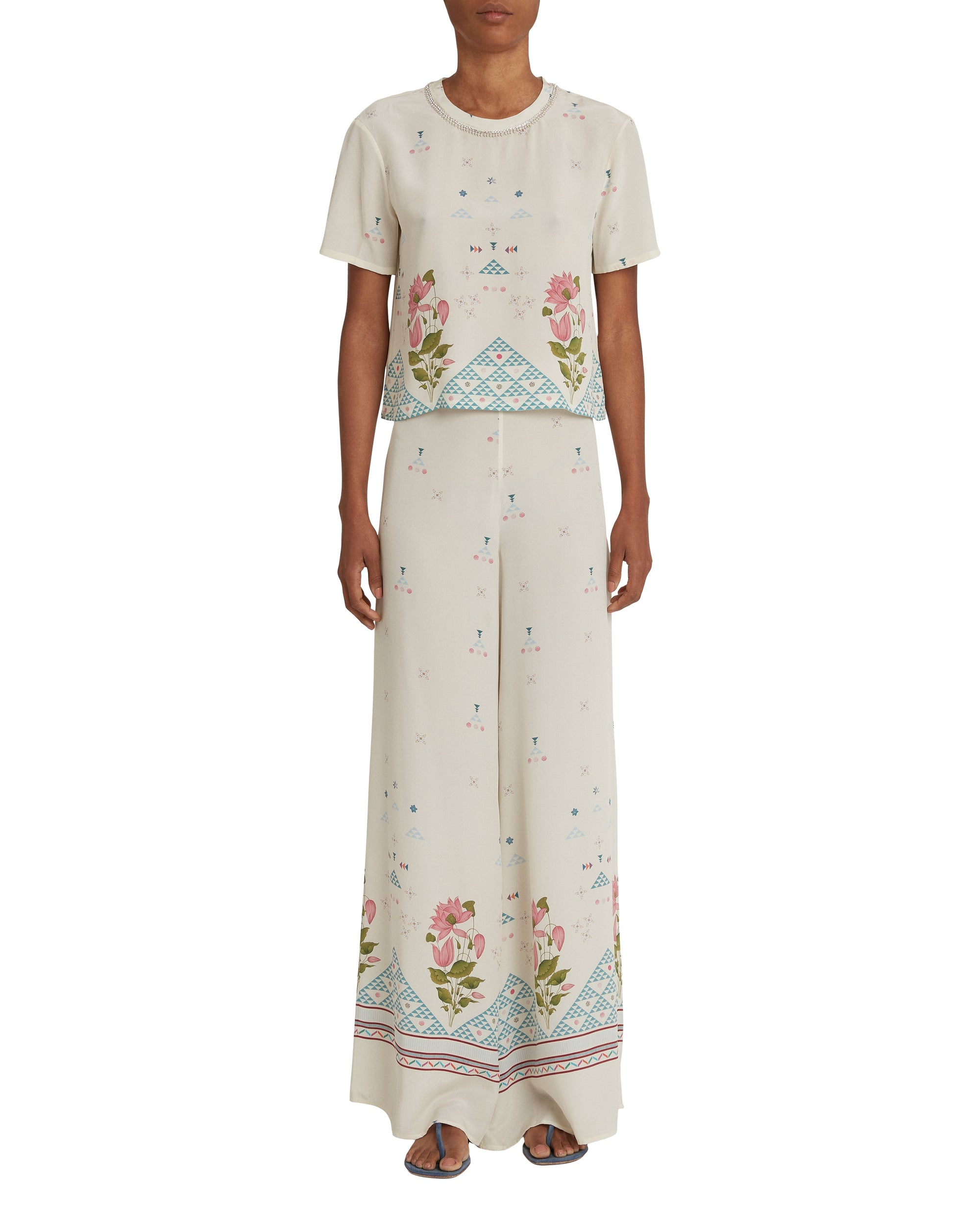 Blair silk trousers - White
