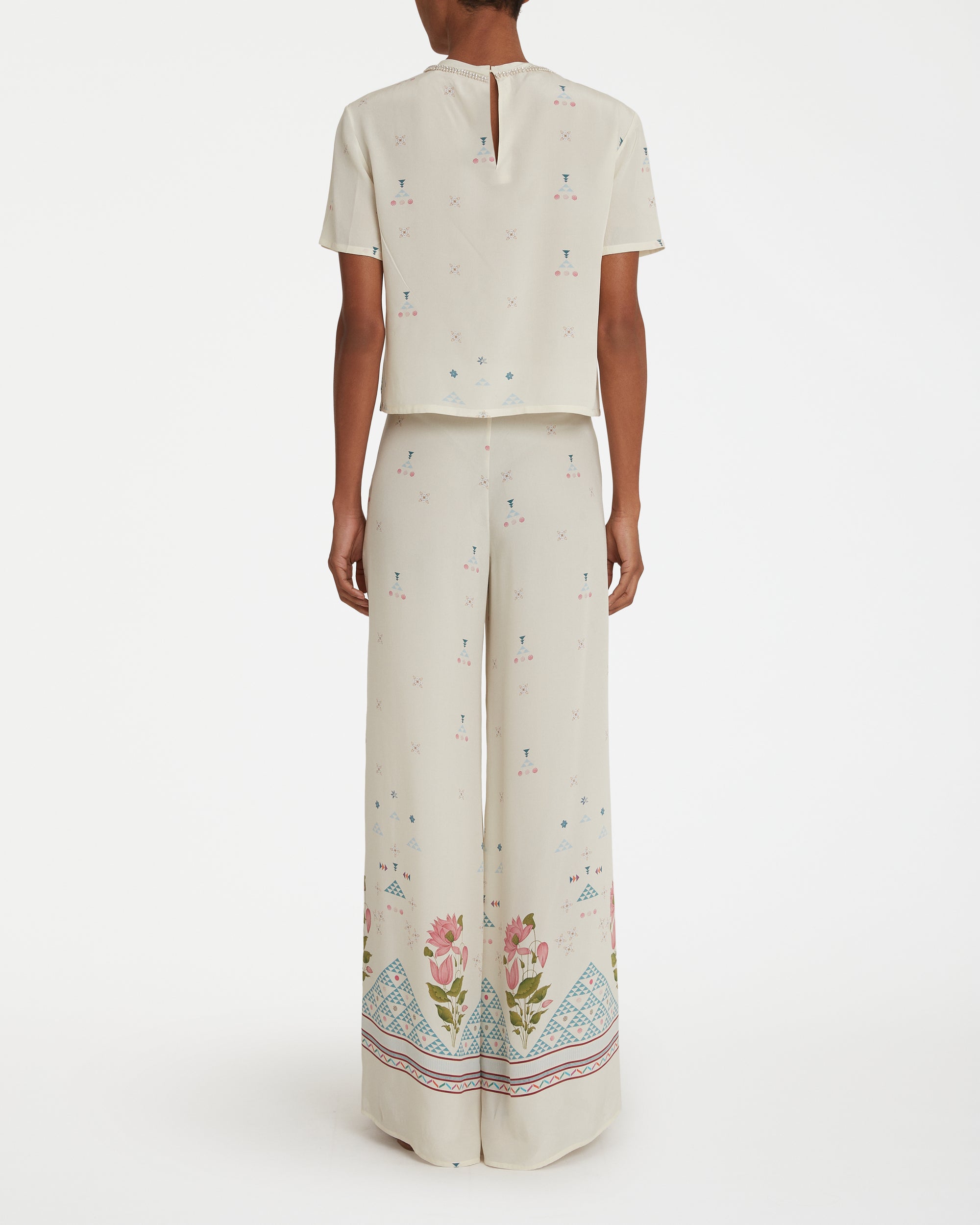 Blair silk trousers - White