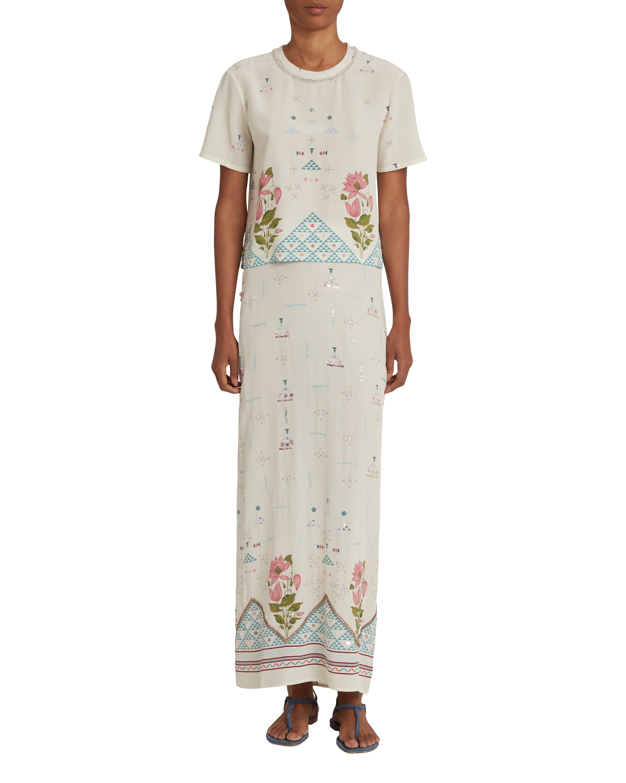 T-shirt Gabrielle en soie - Ivory