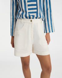 Short Teia en lin - White